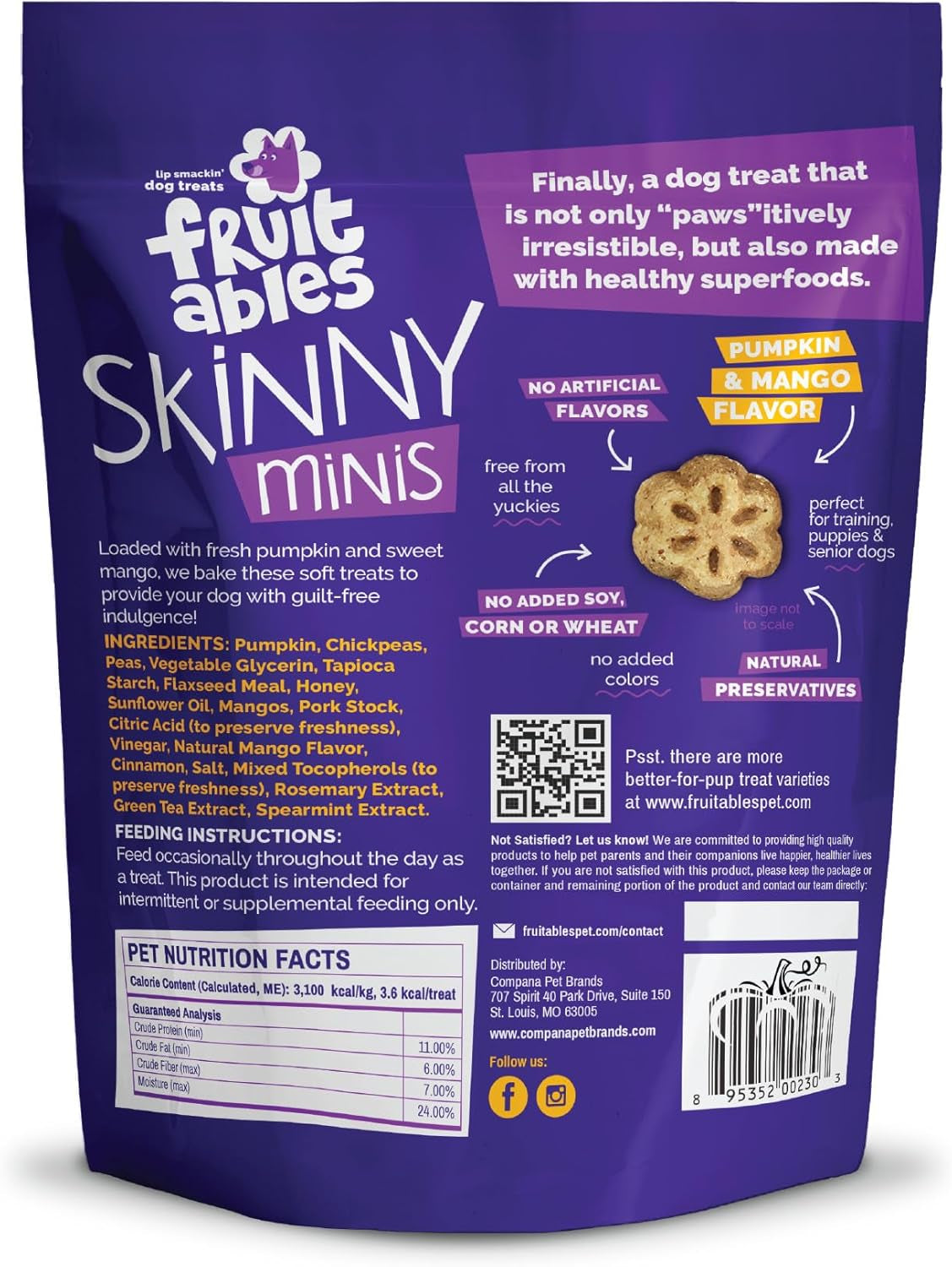 Skinny Mini Dog Treats | Healthy Treats for Dogs | Low Calorie Training Treats | Free of Wheat, Corn and Soy